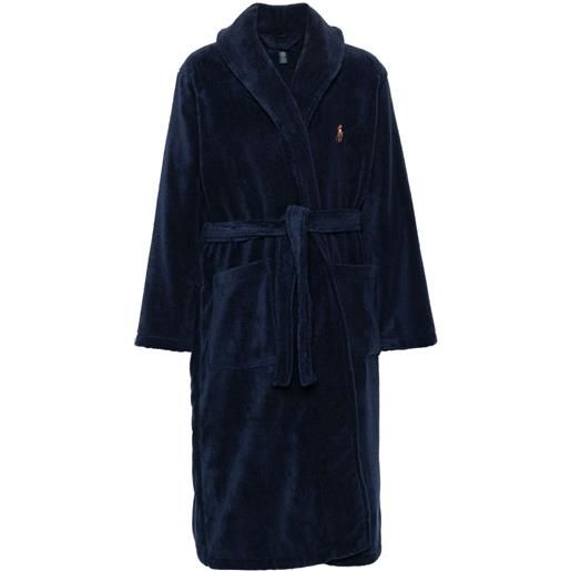 Polo Ralph Lauren vestaglia con ricamo polo pony - blu