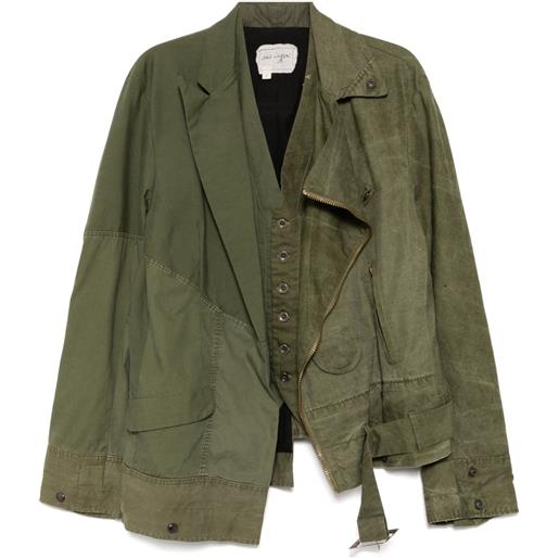 Greg Lauren giacca con inserti - verde