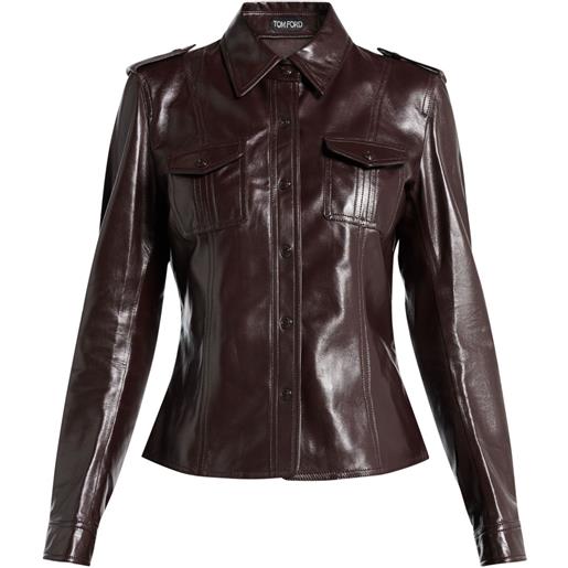 TOM FORD camicia in pelle - rosso