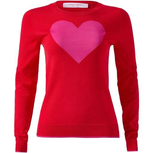 Carolina Herrera top con stampa cuore - rosso