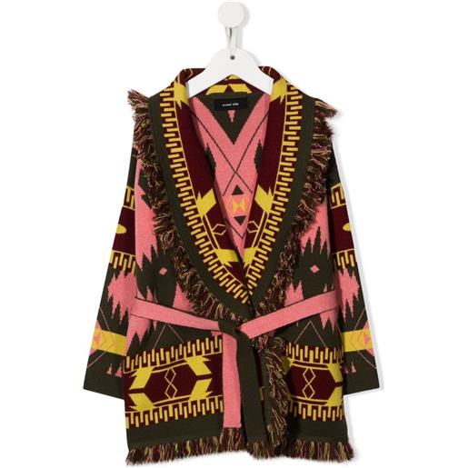 Alanui Kids cardigan icon con motivo jacquard - rosa