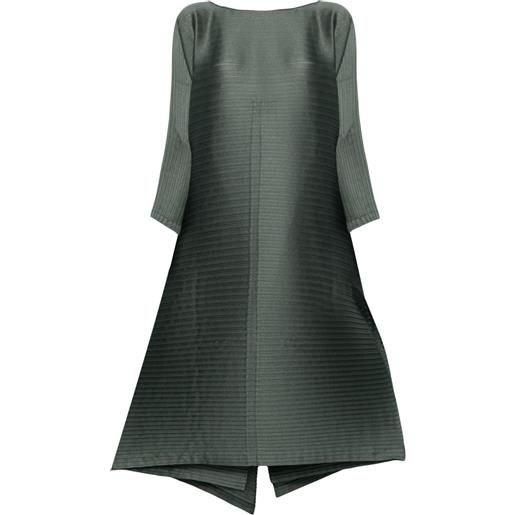 Issey Miyake abito midi plissettato con inserti - verde