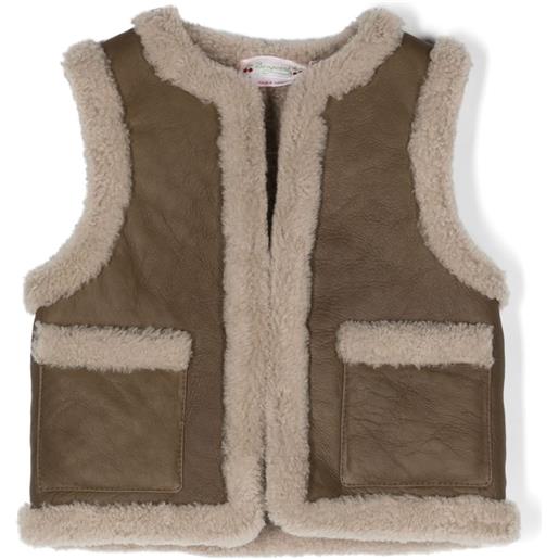 Bonpoint gilet bibi in shearling - marrone