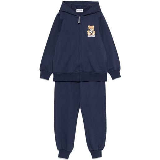 Moschino Kids tuta sportiva con stampa teddy bear - blu