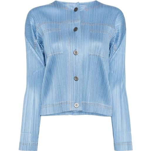 Pleats Please Issey Miyake giacca denim - blu