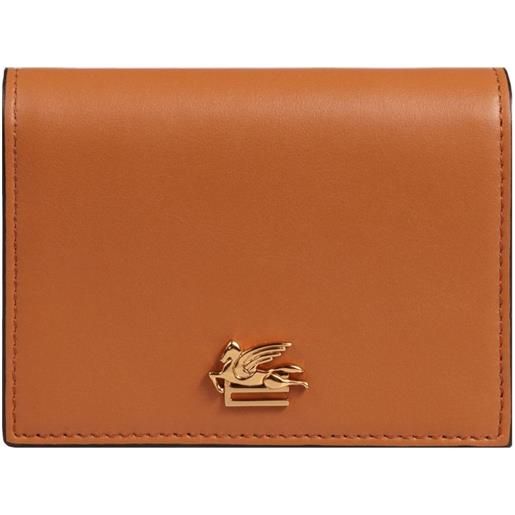 ETRO portafoglio in pelle con motivo pegaso - marrone