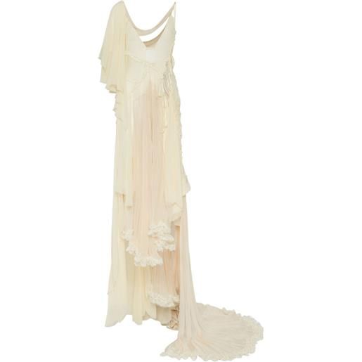 DSQUARED2 abito lungo asimmetrico - bianco