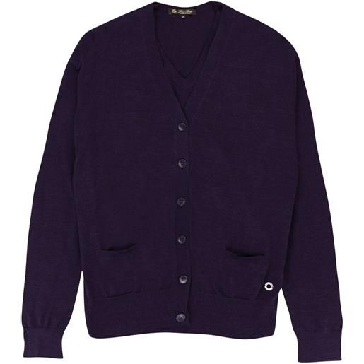 Loro Piana cardigan in cashmere con scollo a v - viola