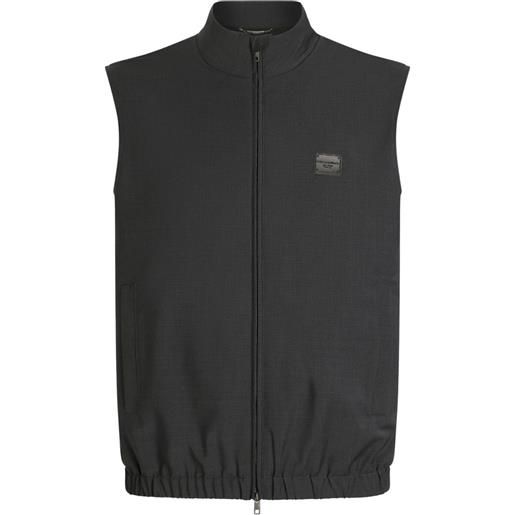 Dolce & Gabbana canotta con placca logo - grigio