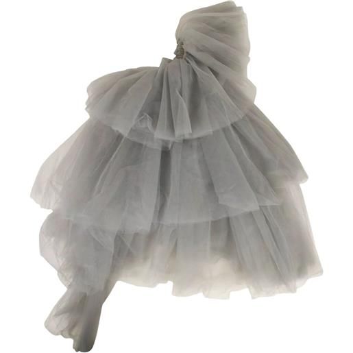 Off-White abito lungo tulle raptor - grigio