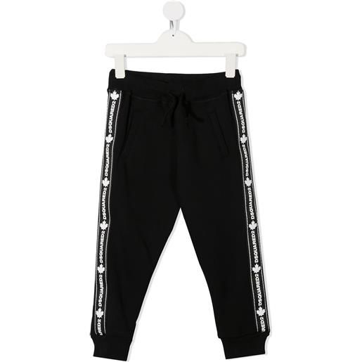 DSQUARED2 KIDS pantaloni sportivi con banda logo - nero