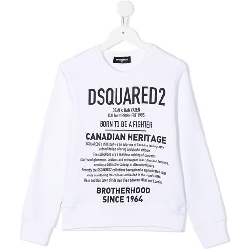 DSQUARED2 KIDS felpa con stampa - bianco