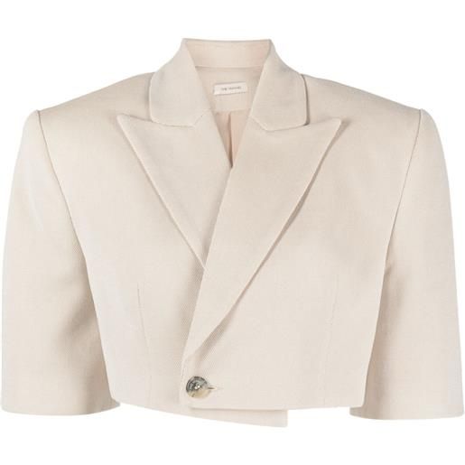 The Mannei blazer crop wjosa a maniche corte - toni neutri