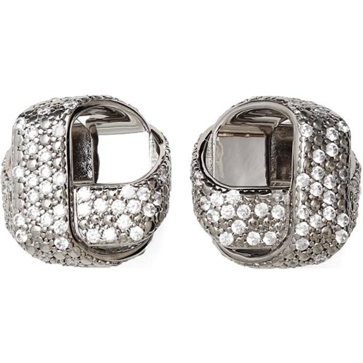 Jil Sander orecchini con cristalli - argento