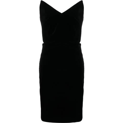 LOEWE off-shoulder straight midi dress - nero