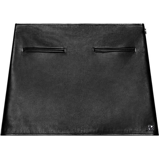 Courrèges gonna lunga in pelle heritage - nero