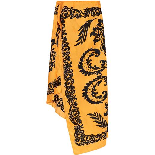 ETRO gonna asimmetrica a fiori - arancione