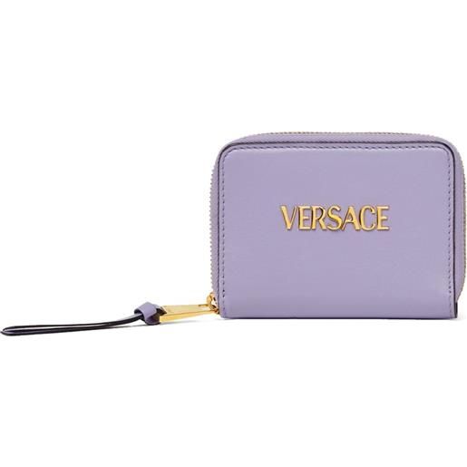 Versace portafoglio tag con zip - viola