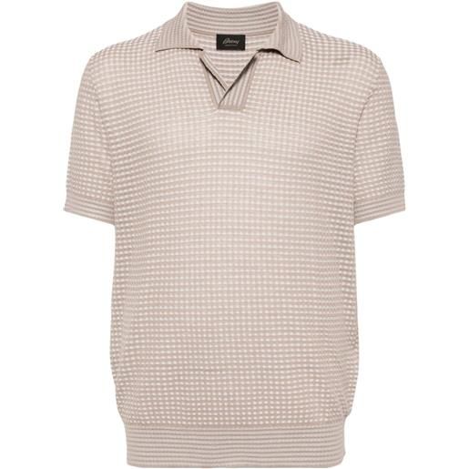 Brioni polo in maglia - marrone