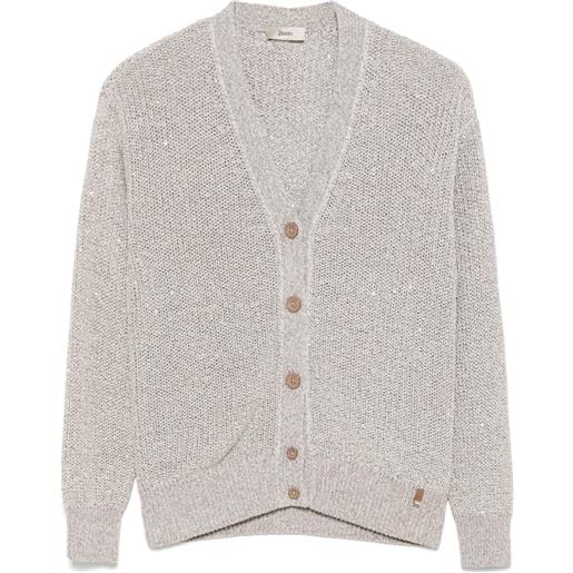 Herno cardigan con paillettes - toni neutri