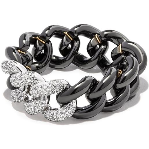 SHAY anello in oro bianco 18kt con diamanti - nero
