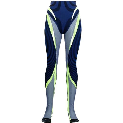 Paolina Russo leggings con design a inserti - blu