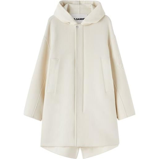 Jil Sander parka con cappuccio - bianco