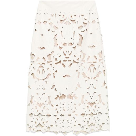 Forte Forte gonna midi a fiori - toni neutri