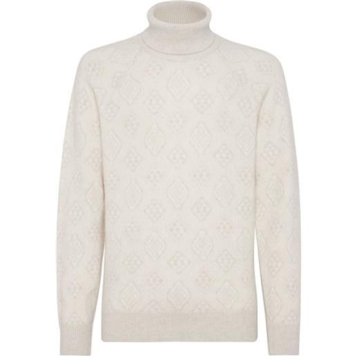 Brunello Cucinelli maglione a collo alto - bianco