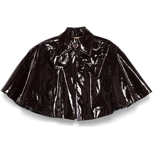 Chloé mantella corta con finitura lucida - marrone