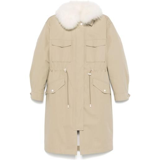 Yves Salomon parka con dettaglio in pelliccia - toni neutri