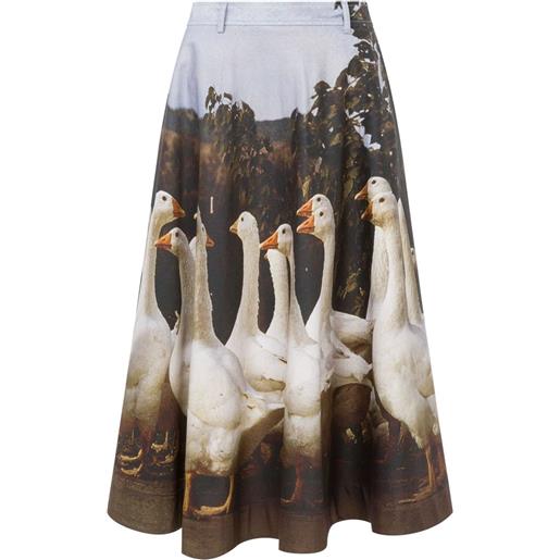 Moschino gonna midi con stampa - grigio