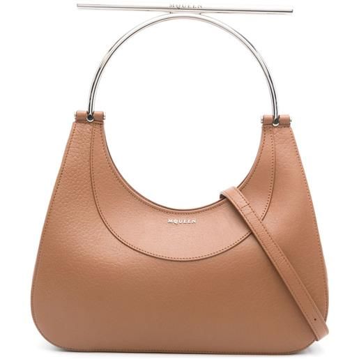 Alexander McQueen borsa tote cross-bar - marrone