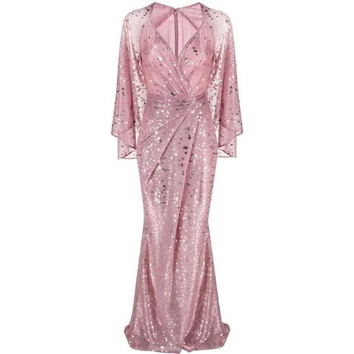 Talbot Runhof abito da sera con scollo a v - rosa