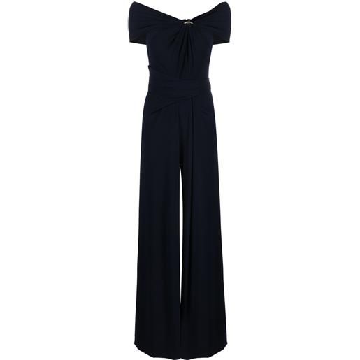 Talbot Runhof tuta intera con scollo posteriore - blu