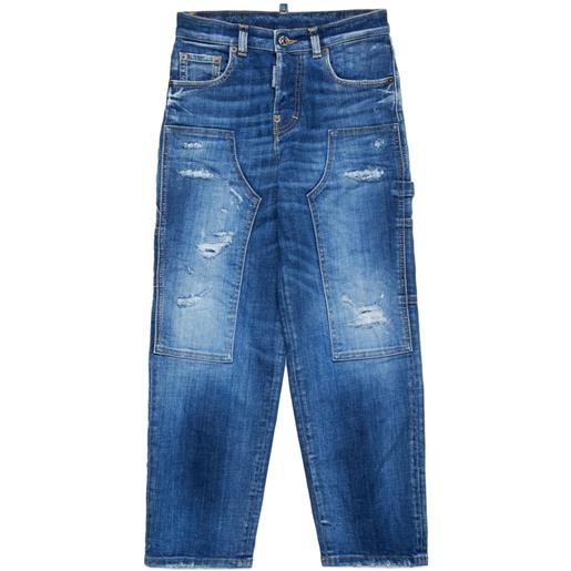 DSQUARED2 KIDS jeans con effetto vissuto - blu