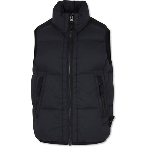 Stone Island Junior gilet imbottito con applicazione - nero
