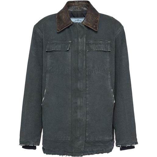 Prada giacca con effetto vissuto - grigio