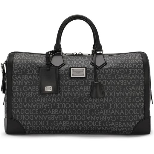 Dolce & Gabbana borsone con logo jacquard - nero