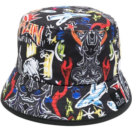 Philipp Plein cappello bucket con stampa - nero