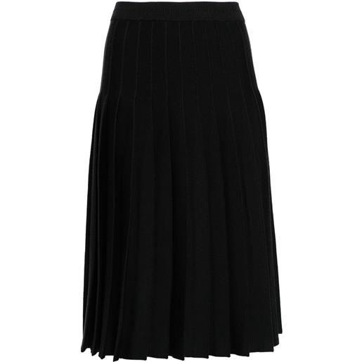 Thom Browne gonna midi plissettata in maglia - nero