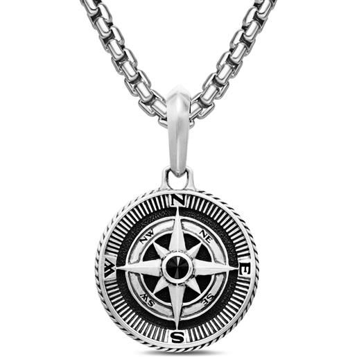 David Yurman pendente maritime compass in argento sterling con diamanti (29,5mm)