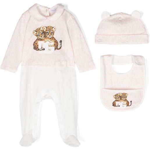 Dolce & Gabbana Kids set tutina con motivo logo jacquard - bianco