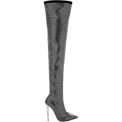 Philipp Plein stivali con strass - nero