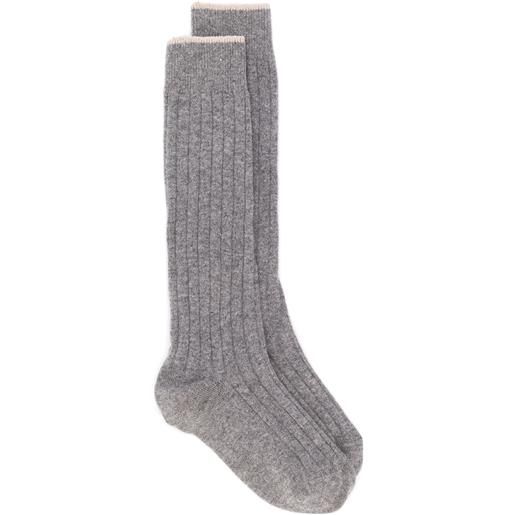 Brunello Cucinelli calzini a coste - grigio