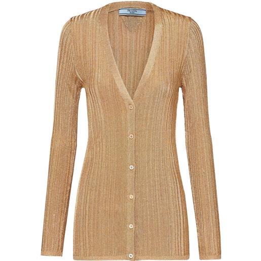 Prada cardigan con scollo a v - oro