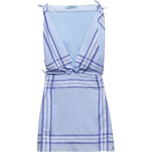 Prada abito corto a quadri - blu