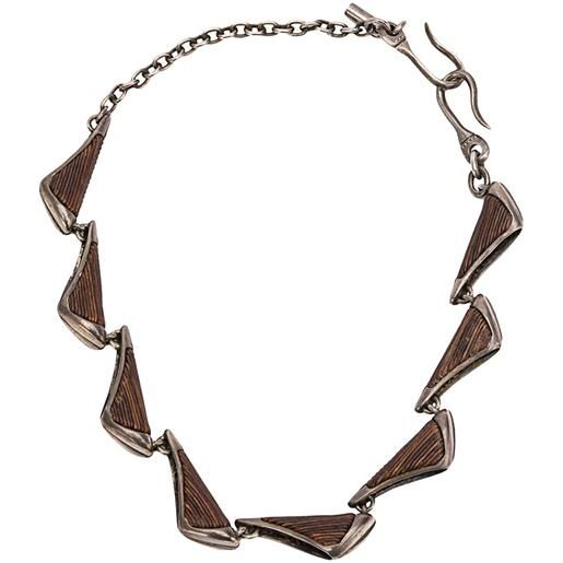 Tobias Wistisen collana con placca - marrone