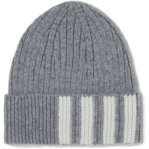 Thom Browne 4-bar ribbed beanie - grigio