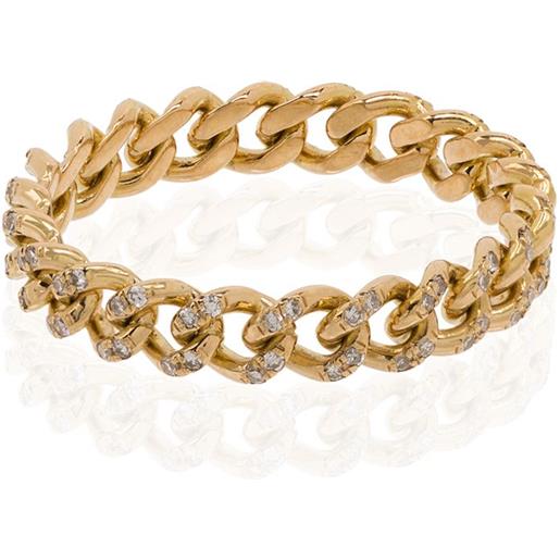 SHAY anello baby link in oro 18kt con diamanti